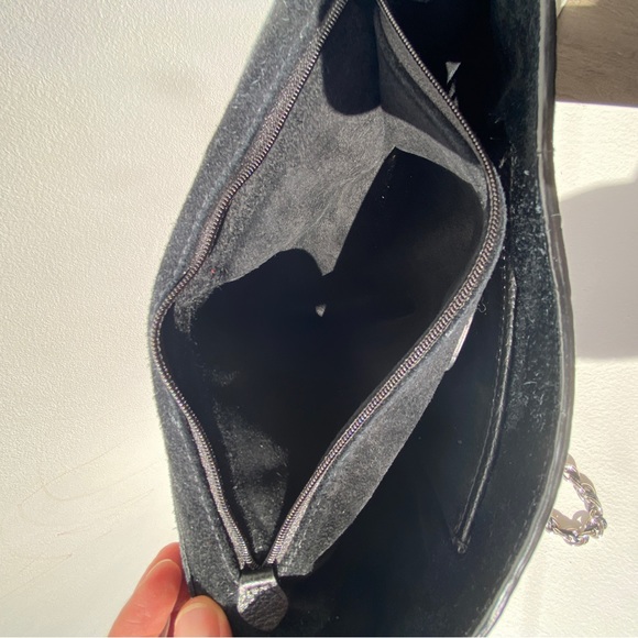 Mulberry Medium Lily Black Leather Silver Chain Designer Handbag Shoulder Bag - Picture 6 of 15